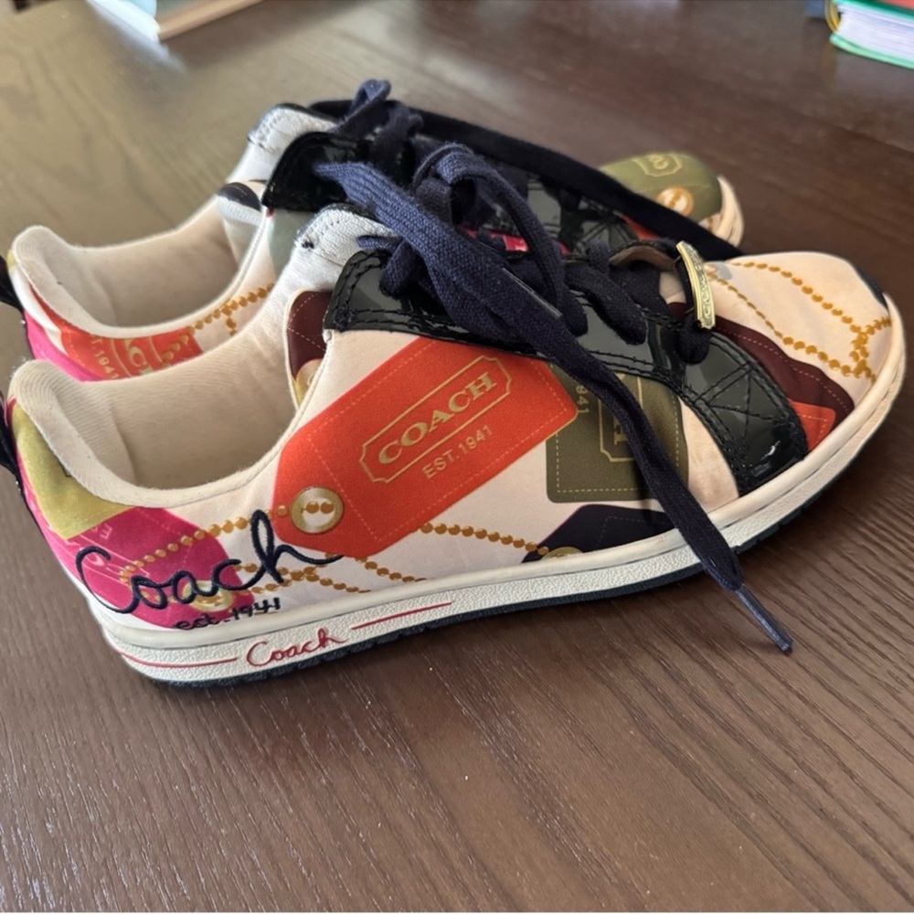 ISO Coach Satin Multicolor Sneakers size 7.5 or 8